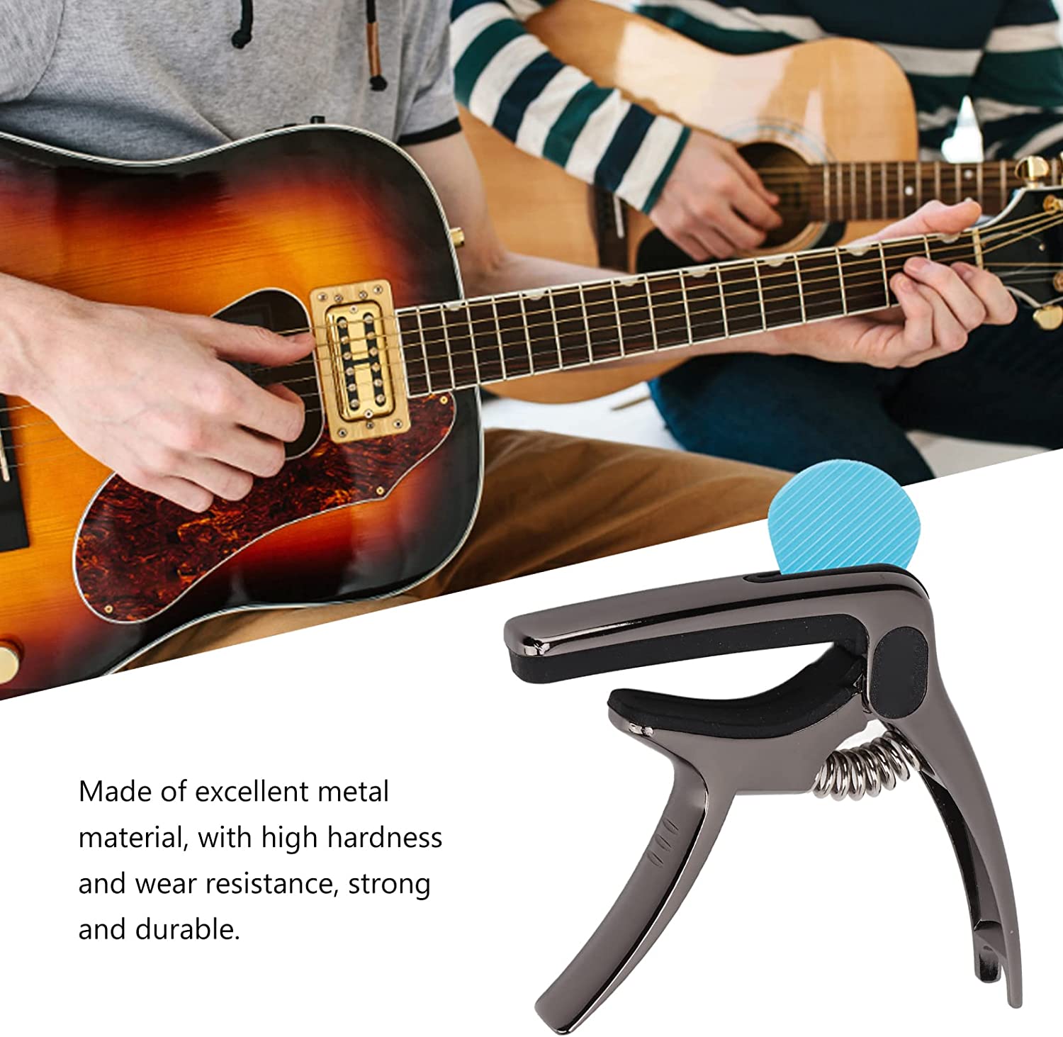 6141 Guitar Capo with Pickup Stand, Soft Pad for Acoustic and Electric Guitar Ukulele Mandolin Banjo Guitar Accessories DeoDap 6141 Guitar Capo with Pickup Stand, Soft Pad for Acoustic and Electric Guitar Ukulele Mandolin Banjo Guitar Accessories DeoDap